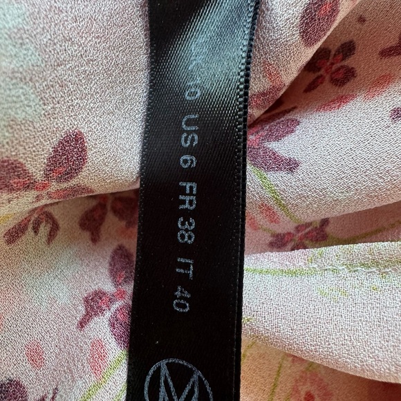 Mother of Pearl Sweet Meadow Kenzie Silk Midi Wrap Skirt pink floral Size 6 GUC - Picture 7 of 15